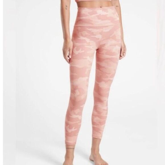 ATHLETA Elation Camo 7/8 Tight Luxe Pink Size Medium - Picture 1 of 7